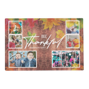 Rustic Thanksgiving Photo Collage Placemat