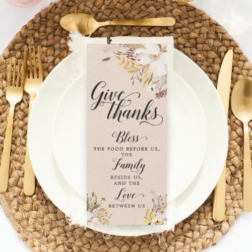 Rustic Thanksgiving Prayer Card Table Decor