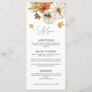 Rustic Thanksgiving Pumpkin Dinner Menu