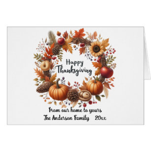 Rustic Thanksgiving Pumpkin Watercolor Autumn Cards