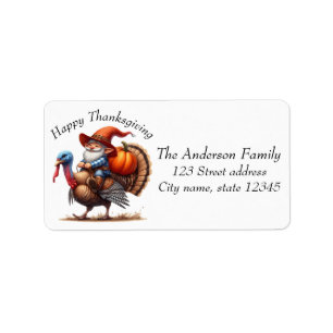 Rustic Thanksgiving Pumpkin Watercolor Autumn Label