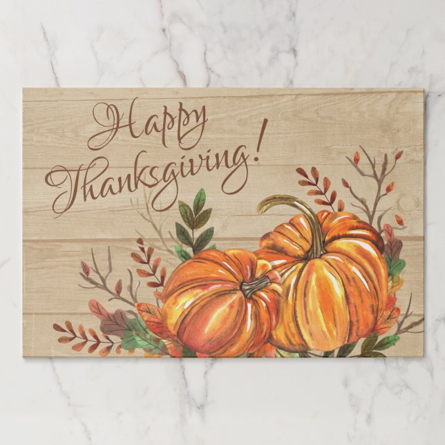 Rustic Thanksgiving Pumpkins Placemats (Front)