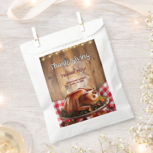 Rustic Thanksgiving Roasted Turkey Baby Shower Favor Bag