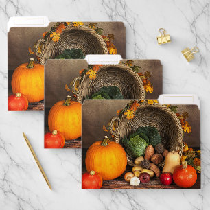 Rustic Thanksgiving Table Bountiful Harvest File Folder
