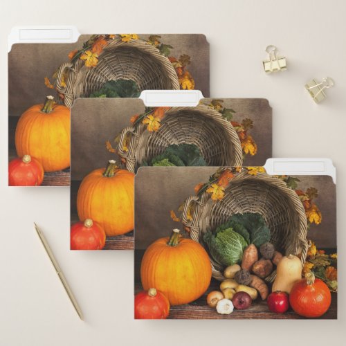 Rustic Thanksgiving Table Bountiful Harvest File Folder