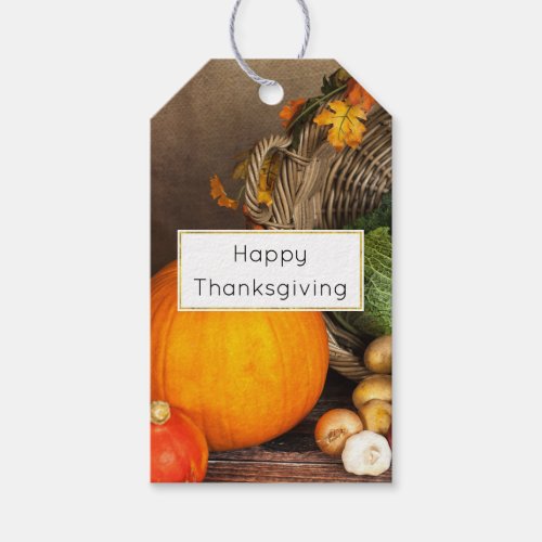 Rustic Thanksgiving Table Bountiful Harvest Gift Tags