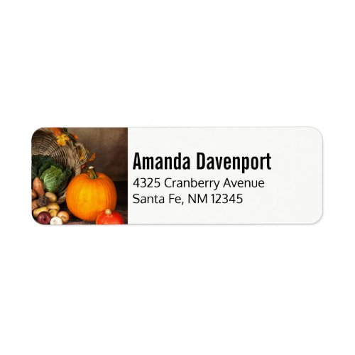 Rustic Thanksgiving Table Bountiful Harvest Label