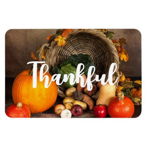 Rustic Thanksgiving Table Bountiful Harvest Magnet
