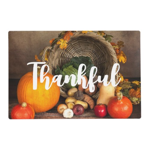 Rustic Thanksgiving Table Bountiful Harvest Placemat
