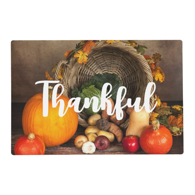 Rustic Thanksgiving Table Bountiful Harvest Placemat (Front)