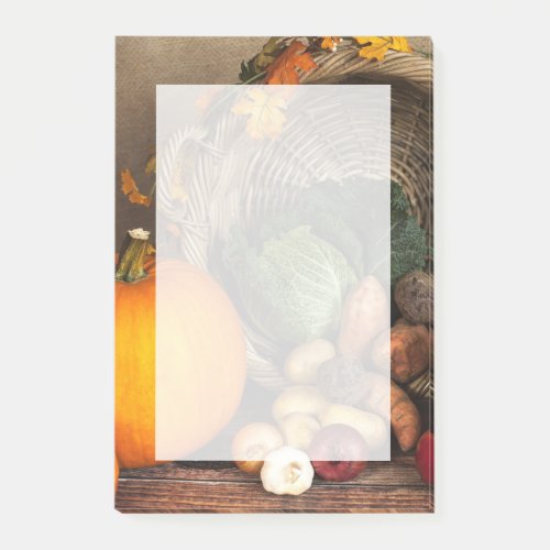 Rustic Thanksgiving Table Bountiful Harvest Post_it Notes