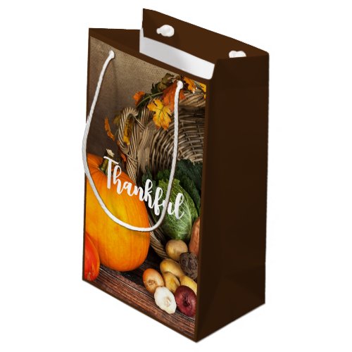 Rustic Thanksgiving Table Bountiful Harvest Small Gift Bag