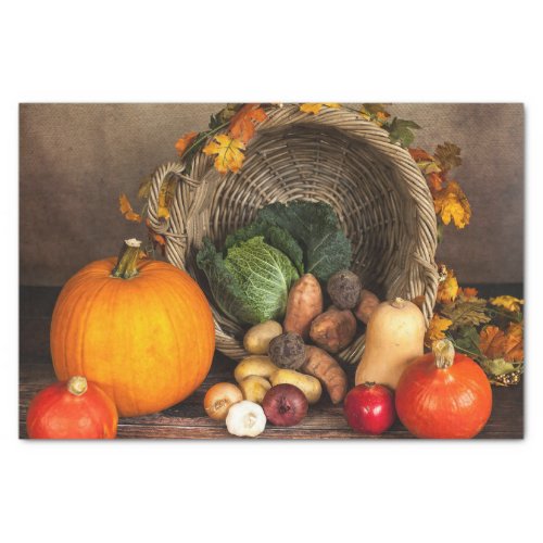 Rustic Thanksgiving Table Bountiful Harvest Tissue Paper