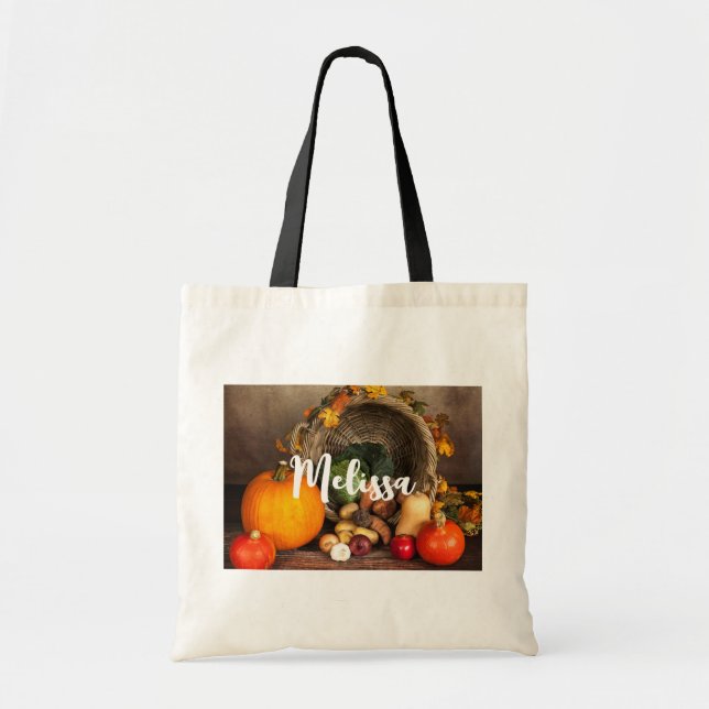 Rustic Thanksgiving Table Bountiful Harvest Tote Bag (Front)