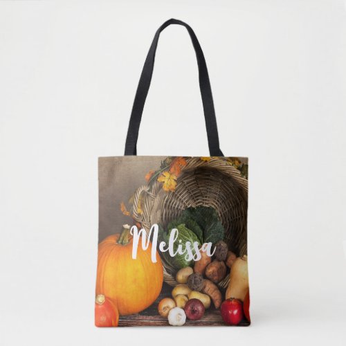 Rustic Thanksgiving Table Bountiful Harvest Tote Bag