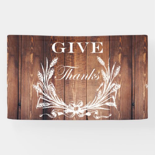rustic thanksgiving wreath barn wood give thanks banner