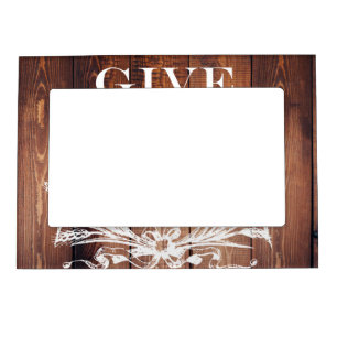 rustic thanksgiving wreath barn wood give thanks magnetic frame