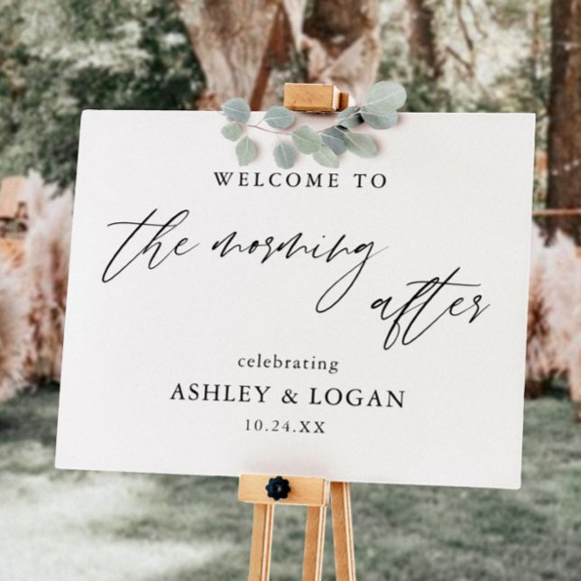 Rustic The Morning After Brunch Welcome Foam Board (Creator Uploaded)