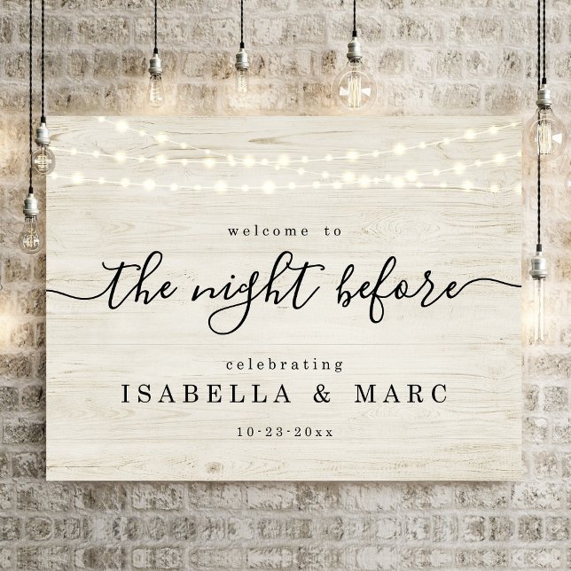 Rustic The Night Before Rehearsal Dinner Sign (Creator Uploaded)