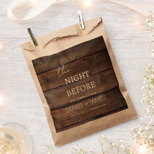 Rustic the Night Before Wedding Party   Favor Bag