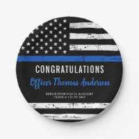 Rustic Thin Blue Line Police Graduation Party 