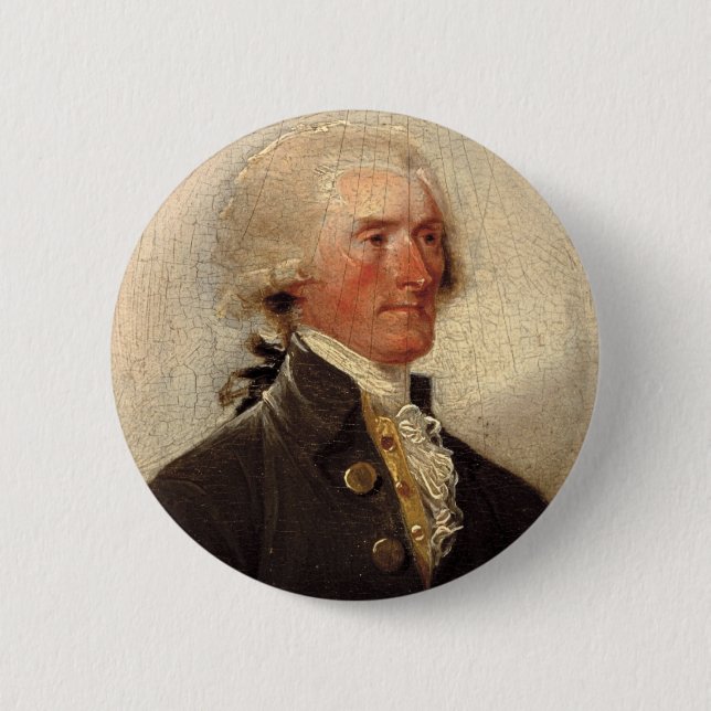 Rustic Thomas Jefferson Painting Pinback Button (Front)