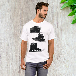 Rustic Three Black Trucks Vintage Truck Design T-Shirt
