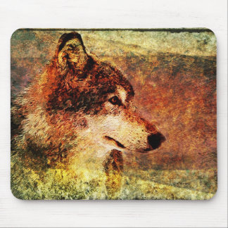 Rustic Timber Wolf Mouse Pad