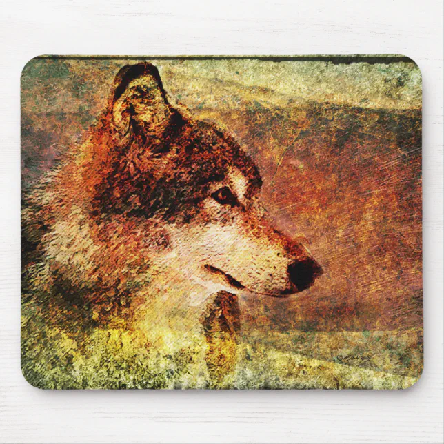 Rustic Timber Wolf Mouse Pad | Zazzle