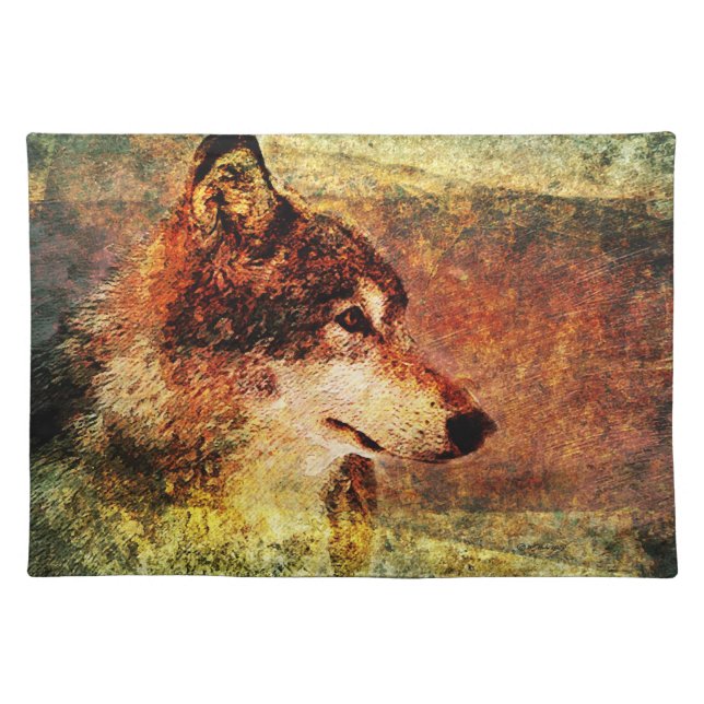 Rustic Timber Wolf Place Mat (Front)