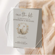 Rustic Timeless Farm Chicken Save the Date