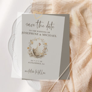 Rustic Timeless Farm Chicken Save the Date Vellum Invitations