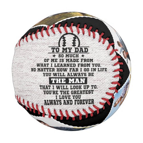 Rustic To My Dad Custom 4 photos fathers day Baseball