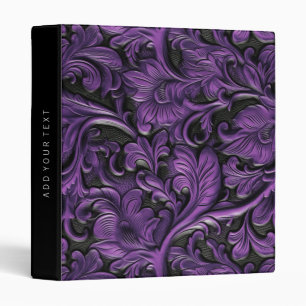 Rustic tooled leather 3 ring binder