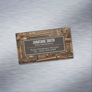 Rustic Tools Carpenter Handyman Woodworker Business Card Magnet