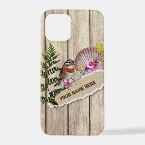 Rustic Torn Paper Wood Oil Paint Personalize Name iPhone 12 Pro Case
