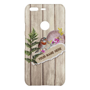 Rustic Torn Paper Wood Oil Paint Personalize Name Uncommon Google Pixel Case