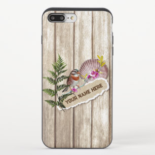 Rustic Torn Paper Wood Oil Paint Personalize Name iPhone 8/7 Plus Slider Case