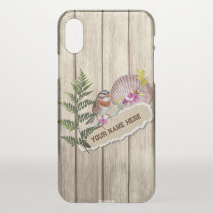 Rustic Torn Paper Wood Oil Paint Personalize Name iPhone XS Case