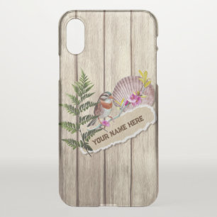 Rustic Torn Paper Wood Oil Paint Personalize Name iPhone X Case