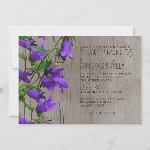 Rustic Trachelium Wedding Invitations