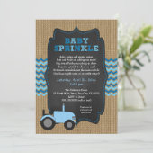 Rustic Tractor BOY Baby Sprinkle invitations (Standing Front)