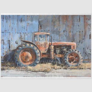 Rustic Tractor Decoupage Tissue Paper