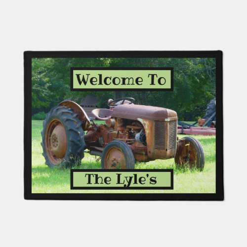 Rustic Tractor Door Mat