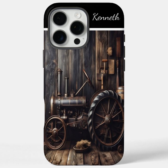 Rustic Tractor in a Barn Case-Mate iPhone Case (Back)