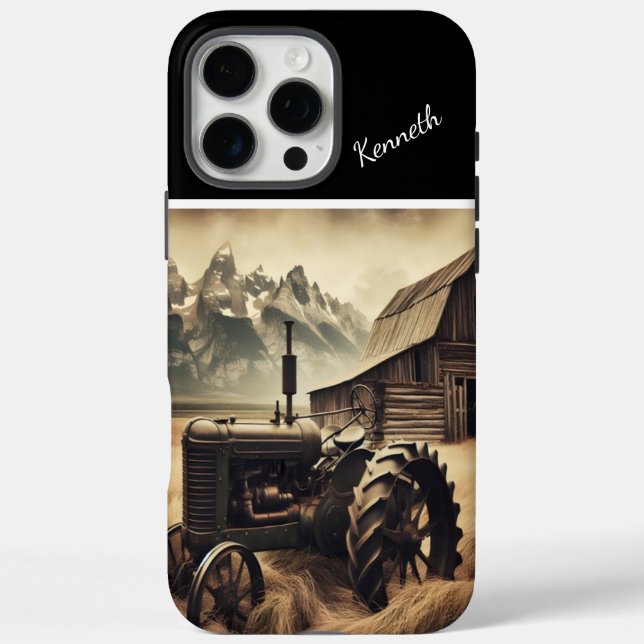 Rustic Tractor in Mountain Valley Case-Mate iPhone Case (Back)