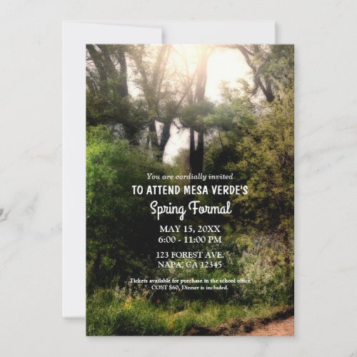 Rustic Trail Floral Enchanted Forest Spring Formal Invitation