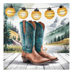 Rustic Trails Boots Western Cowboy Acrylic Print