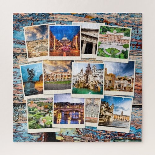 Rustic Travel Postcards Jigsaw Puzzle