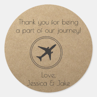 Rustic Travel Themed Thank You Stickers Favors Classic Round Sticker Rustic Travel Themed Thank You Stickers Favors Classic Round Sticker